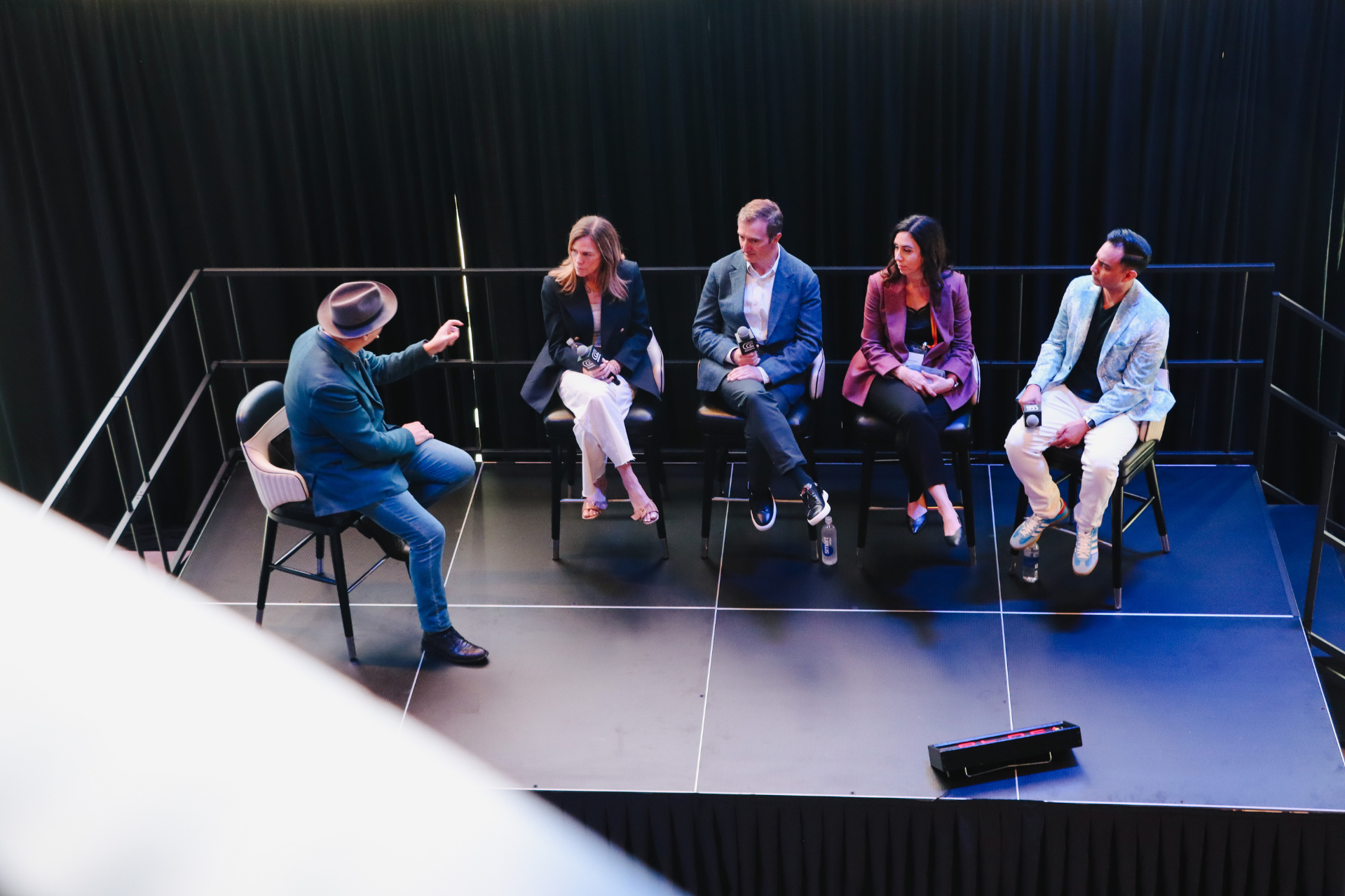 Roger Rohatgi, Angela Marano, Melody Ayeli, and Ramin Rastin speaking at Nexus AI Summit